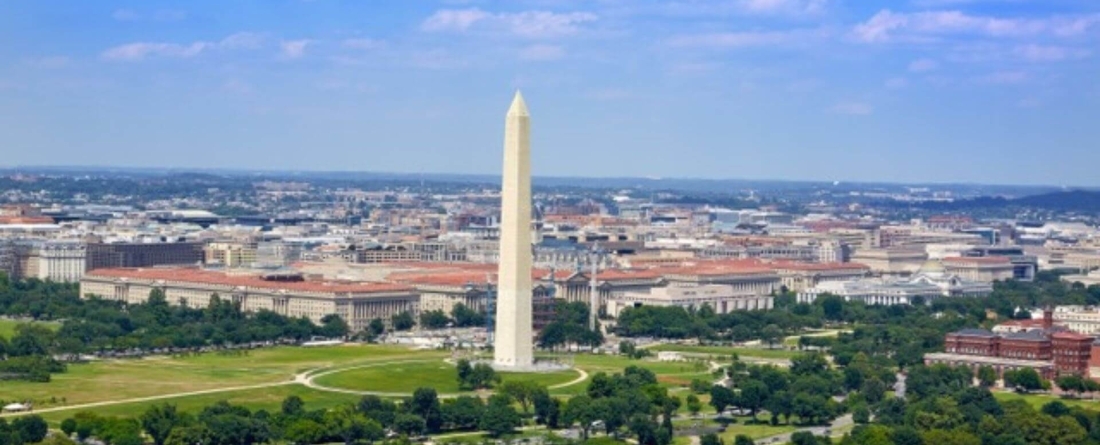 aerial view of Washington monument