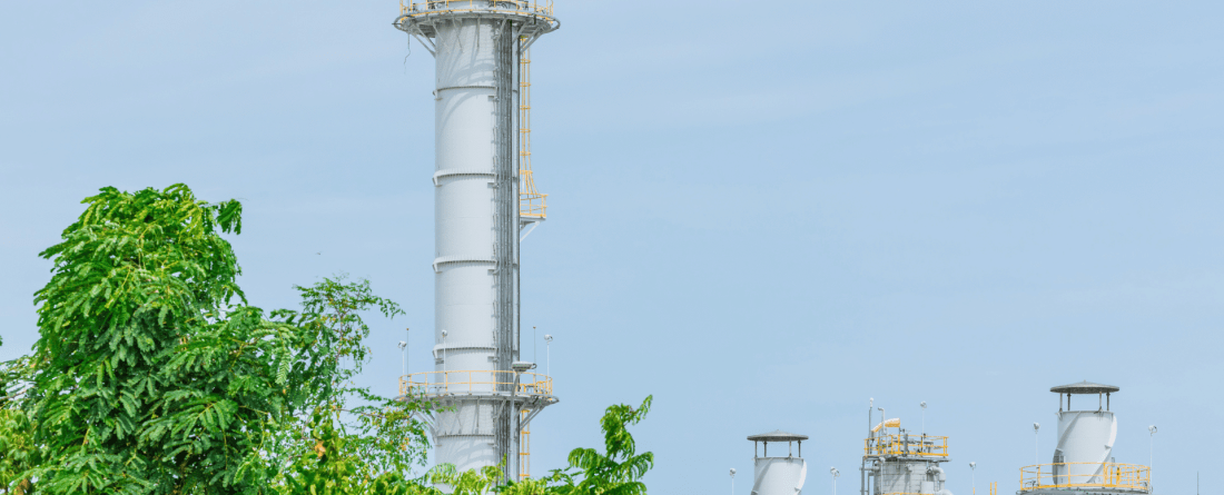 picture of carbon capture industrial systems with tree