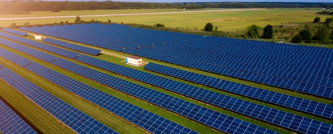 picture of solar panels in a field