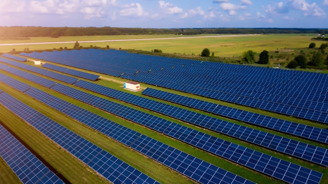 picture of solar panels in a field